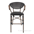 Patio French en aluminium Bistro Outdoor Rattan Bar Chair